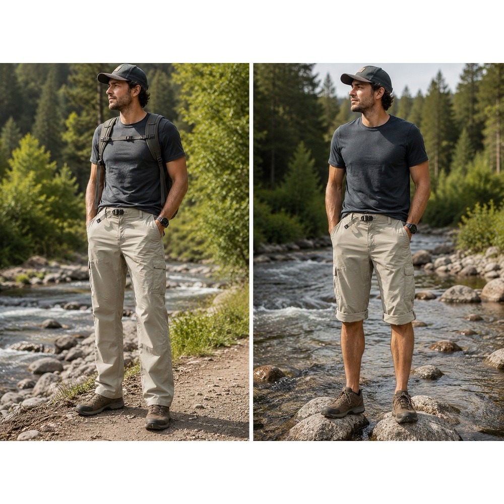 prAna Men's Stretch Convertible Hiking Pants 38X34 Beige Trail Outdoor‎ Cargo